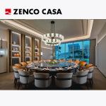 Glossy Hotel Restaurant Furniture Including Electric Dining Table And Leather