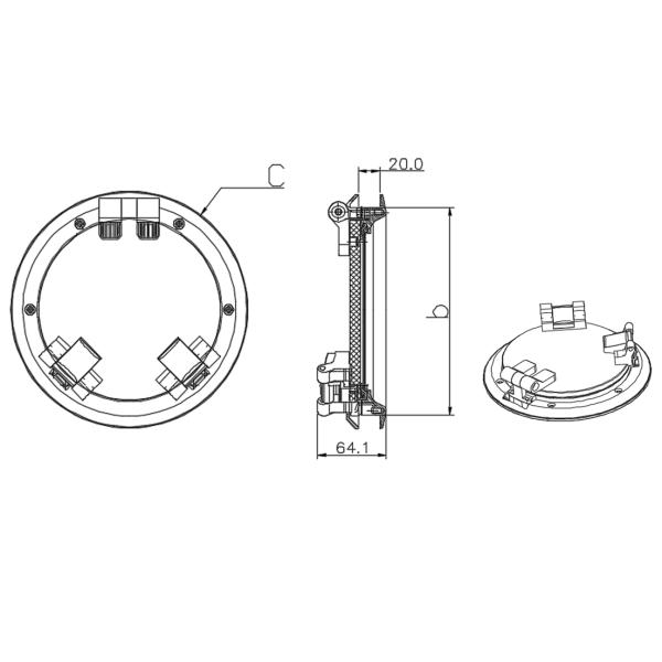 Stainless steel marine porthole window side view