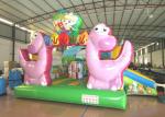 Inflatable Dinosaur Baby Bouncy Castle , Quadruple Stitching Toddler Jumping
