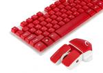 Red Color Multimedia Wireless Keyboard And Mouse Combo No Lighting Mode