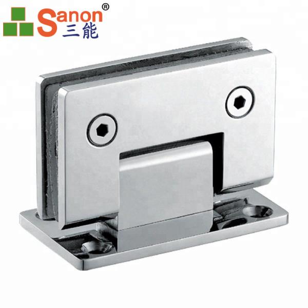 SS316 Glass Shower Door Hinges 90 Degree Wall To Glass Double Side Bathroom