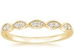 Marquise Shape 14K Yellow Gold Jewelry Ring 1mm-2mm Size Bar Setting Type