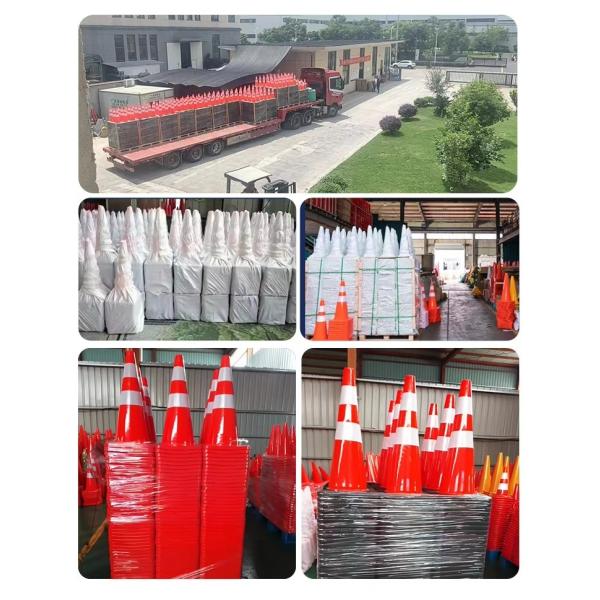 Black Traffic Cone Weight 370*370*18mm Delineator Rubber Base 1.5g/cm3