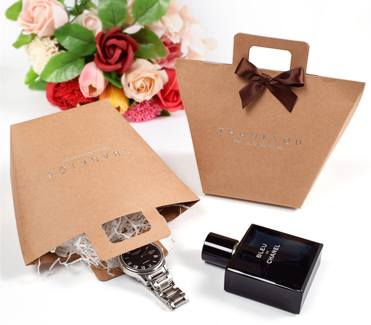 Customized Gift Food Packaging Bags Candy Kraft Paper Treat Bags Recyclable