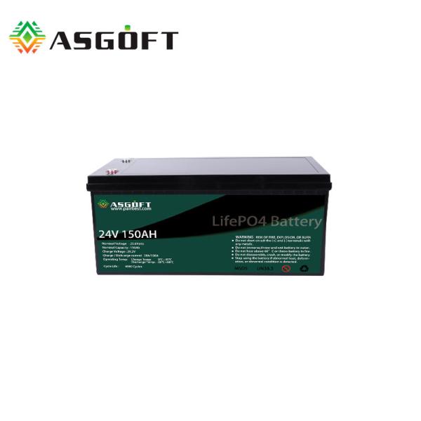Solar LFP 24V LiFePO4 Battery 150AH Pack Deep Cycle For Car RV Boat Energy