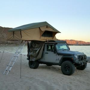 China PU Coated 4x4 Off Road Roof Top Tent With 2M Extendable Aluminum Ladder on sale