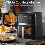 7L With Window Stainless Steel Air Fryer Oven Led Touch Screen For 12 Presets