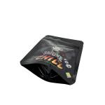Glossy Black Reusable Foil Lined Ziplock Holographic Packaging Bags For Flower