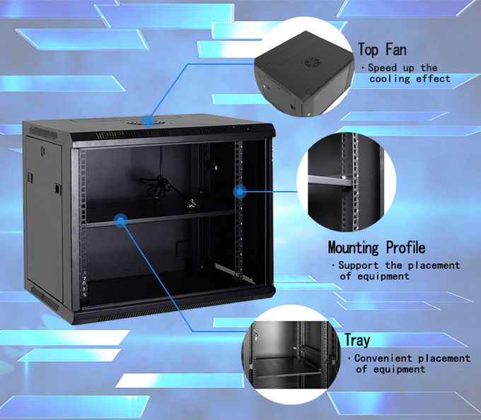Enclosed Server Rack Cabinet Wall Mount Cabinet Standard IEC297-2 CE Approved
