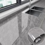 Glossy 120cm Wide Grey Marble Effect Wallpaper Stickers For Kitchen Wall