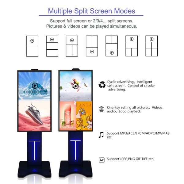 65" 4K Window Display High Brightness LCD Screen Fans Cooling CMS Remote Controling