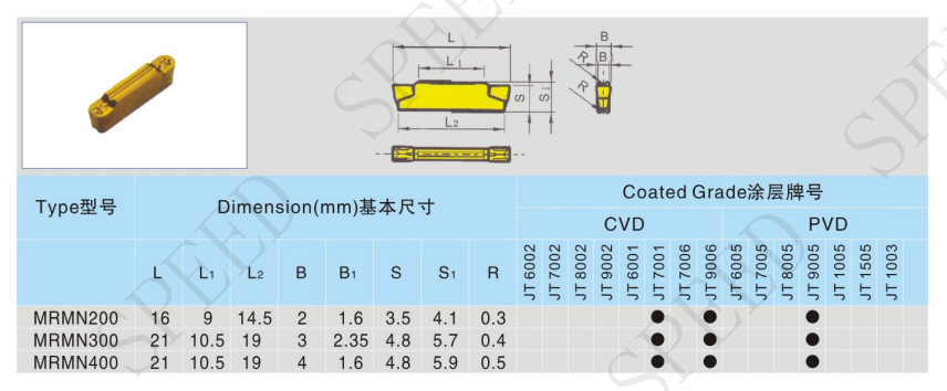 Face Tungsten Parting Carbide Grooving Insert MRMN500 For Cnc Cutter