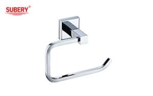 Wholesale Brass single toilet roll paper holder bathroom high quality chrome color OEM brass base square design from china suppliers