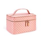 Large Capacity Dot Pattern Double Zipper Waterproof Cosmetic Tote Bag
