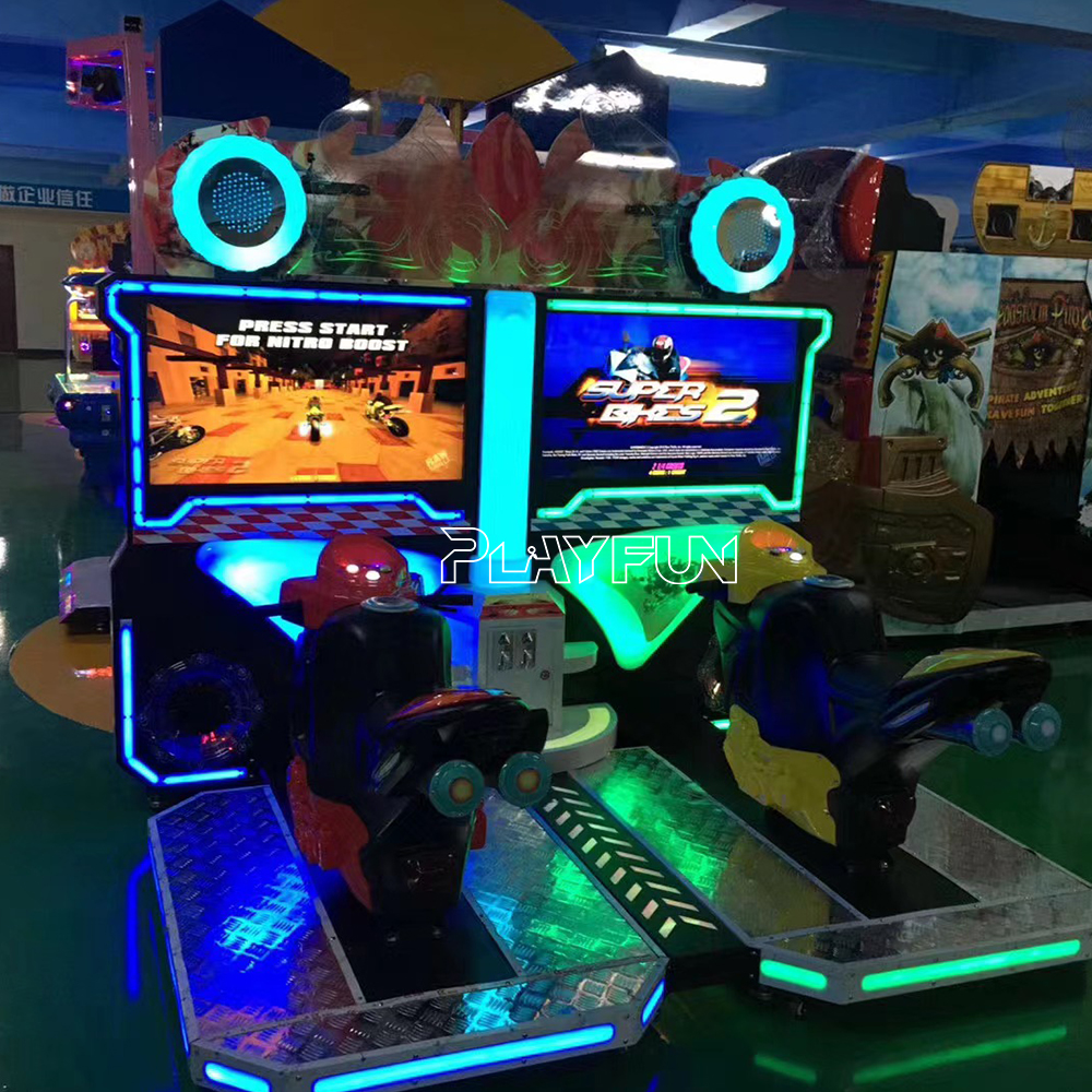 Playfun Good Quality Arcade Racing Moto Simulator Indoor Coin Operated Motorcycle Game Machine