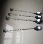 Flat Teardrop Stainless Steel Bar Spoon Endurance Long Handle Drink Use