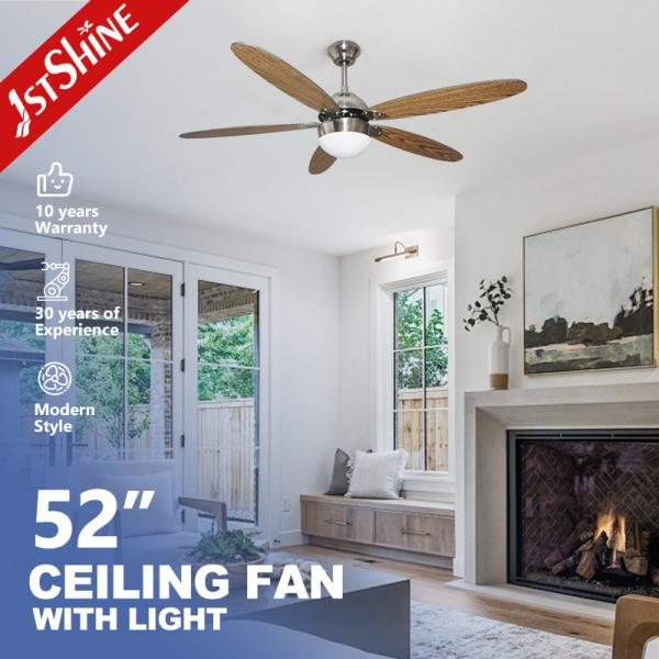 Silent DC Motor LED Ceiling Fan 52 Inches White Remote Control 3000K/4500K/6000K