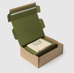 Custom Corrugated Cardboard Mailer Boxes FSC Certified Easy Tear Strip Opening