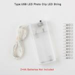 1M/2M/5M/10M Photo Clip USB LED String Lights Fairy Lights Outdoor Battery