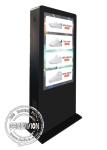 Free Standing Outside Digital Signage Touchscreen Kiosk Built In Air Conditionin