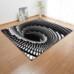 New 3D three-dimensional large carpet door mat, black and white vortex living