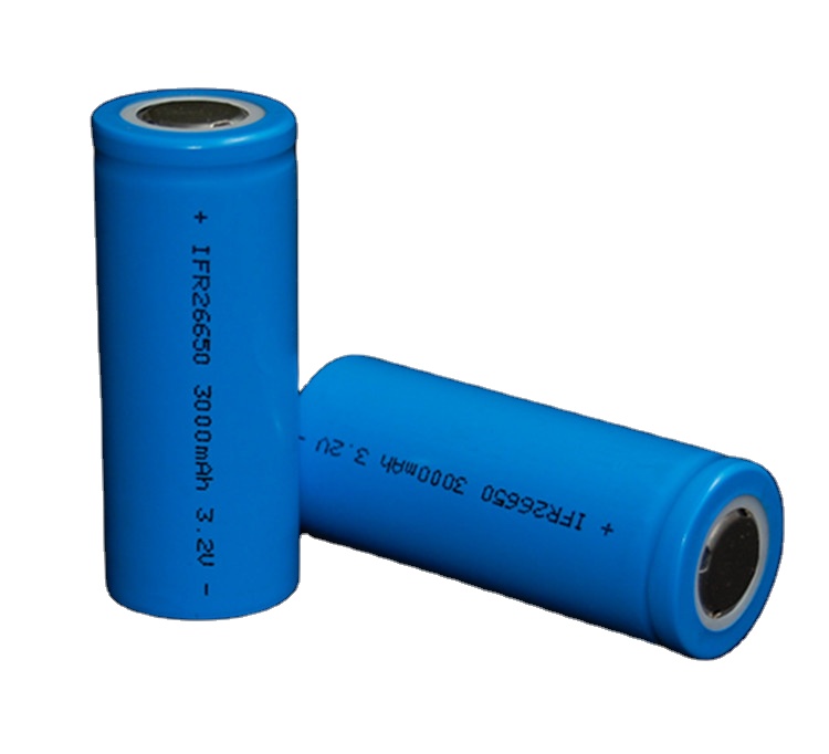 Solar Rechargeable Cylindrical LFP 26650 Lifepo4 Battery Cell 3.2V 3300mah 3400mah
