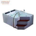 Two Person Jacuzzi Whirlpool Freestanding Bathtub With Jets Step Adult