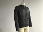 Chocolate Color Polyurethane Leather Jacket / Wadded Biker Jacket Mens TW78044
