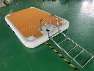 Wholesale EVA Inflatable Dock Floats Water Mat Floating Platform With Stainless Steel Stair from china suppliers