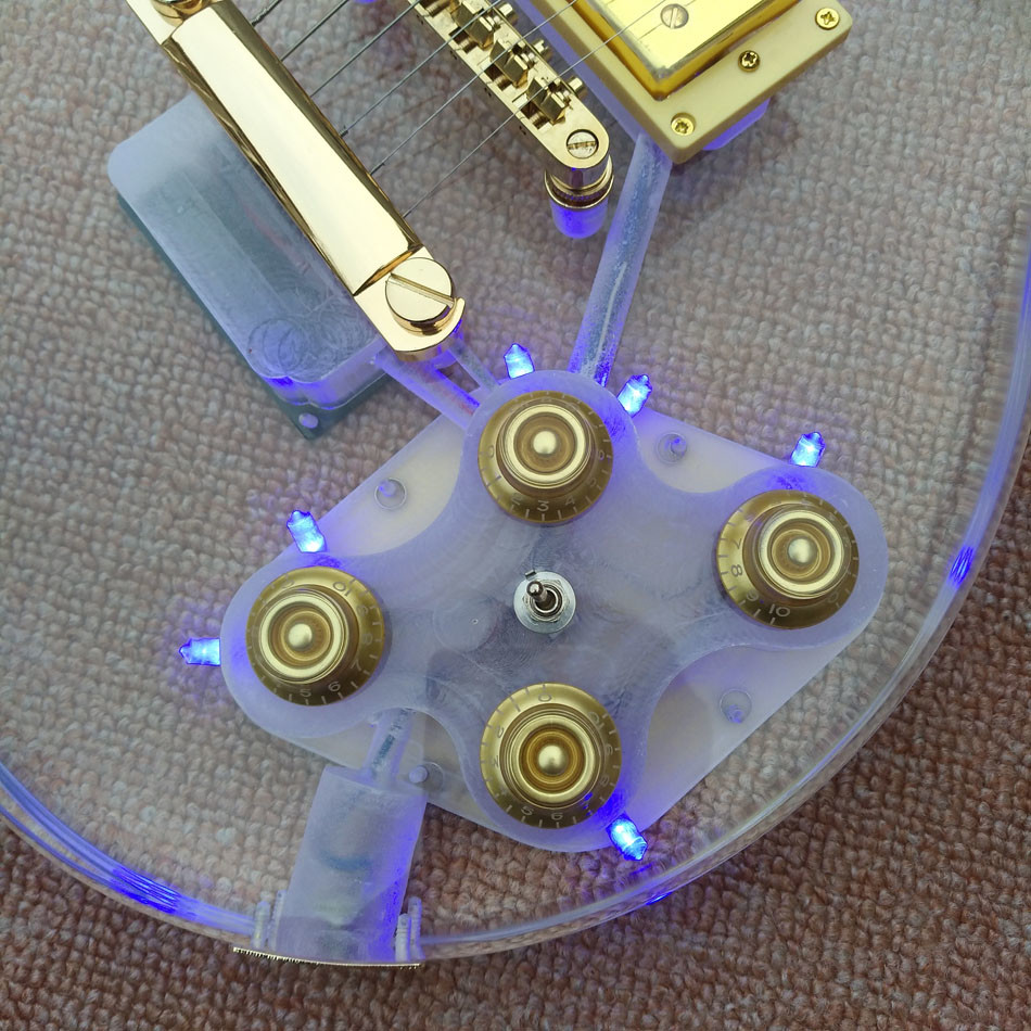 High quality Standard LP acrylic electric guitar, rosewood Fingerboard LED light LP 1959 R9 electric guitar, free shippi