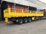 Side Wall Fence Semi Trailer 70 Tons Loading 3mm Diamond Checked Flatbed