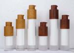 Matte Bamboo Airless Bottle , 30ml Airless Pump Bottle For Face Serum
