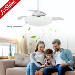 Smart Wifi Control Small Invisible LED Light Ceiling Fan For Bedroom 42 Inch