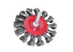 High Performance Twist Knot Wire Flat Brush 75mm With 6mm Shaft