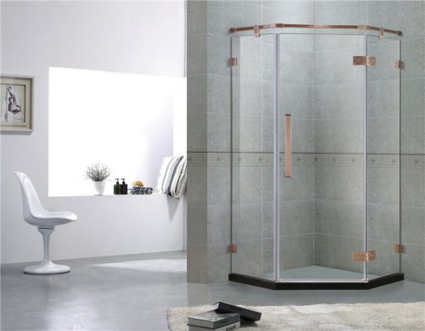Red Bronze Frameless Swing Shower Enclosures With Stainless Steel Hinge and