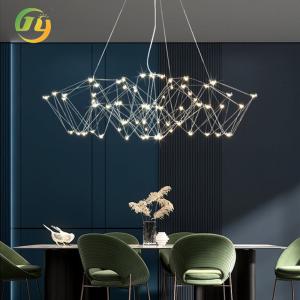 Wholesale JYLIGHTING Customized Stainless Steel Irregular lines LED Chandeliers Firefly Pendant Light Fixture For Villa Restaurant from china suppliers