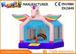Rainbow Inflatable Bounce Houses For Children , Inflatable Unicorn Bouncing