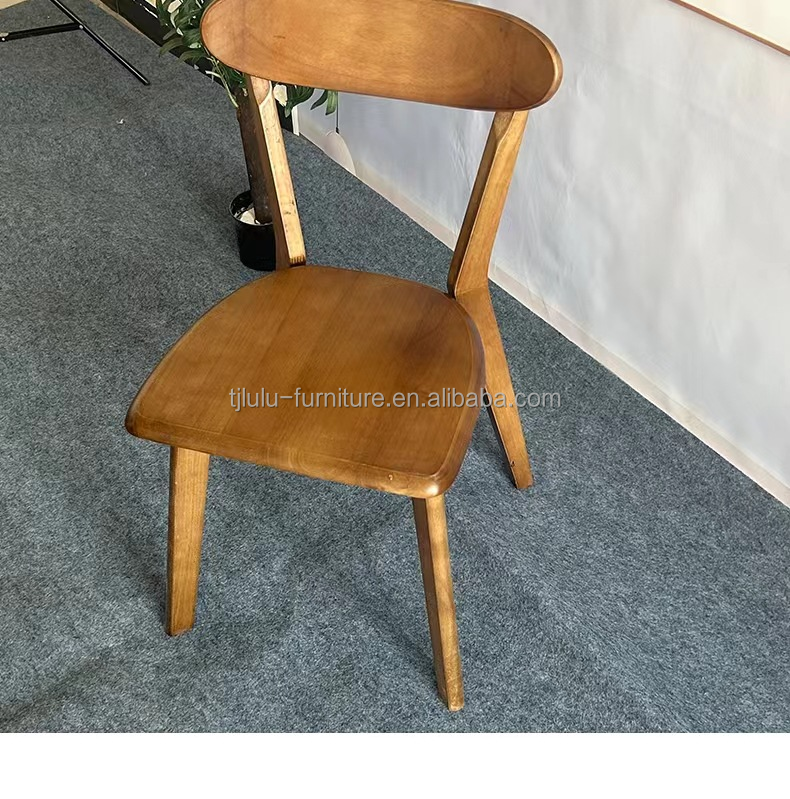 Customized Solid Wood Fast Food Cafe Restaurant Tables and Chairs with Rubber Wood Frame at Prices