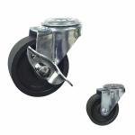 75mm Cast Iron Light Duty Casters 360 Degree Rotating With Side Locking