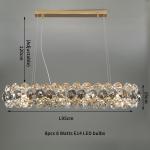 Smoke gray crystal chandelier for living room round hanging lamp decorative