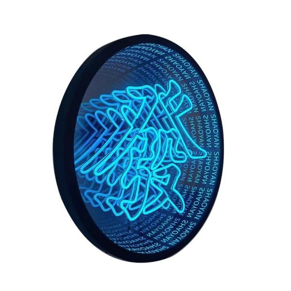 Modern Art Design Stainless Steel LED Mirror with Unlimited RGB Glow Customizati