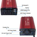 Universal Socket Car Power Inverter 300W 12V 220V Modified Sine Wave Converter