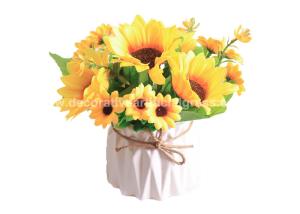 Wholesale Plastic PE Realistic Artificial Potted Floor Plants Sunflowers For Table Centerpieces from china suppliers