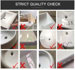 White Counter Top Bathroom Sink 700mm 300mm Ceramic Rectangle Vessel Basin