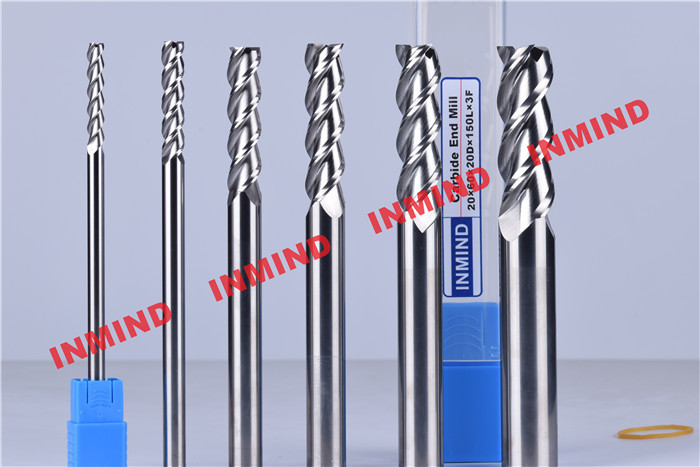 2 Flute Aluminum End Mill Bright Finish No Coating 0.7um Grain Size