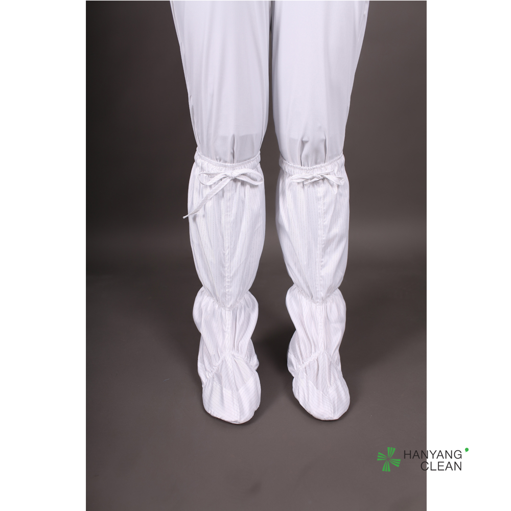 New Arrives Cleanroom Soft Sole Static Dissipative White With Stripe Antistatic ESD Knee Sock Boots