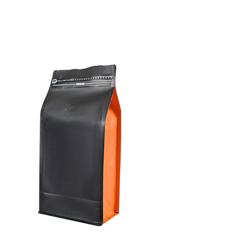 Custom Printed Resealable Packaging Aluminum Foil Flat Bottom Stand Up Pouch 1lb Coffee Bean Bag With One Way Valve