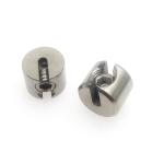 Small Single Pivot Wire Cable Clamp in Polished 316 Stainless Steel for 3mm Rope