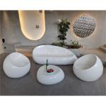 White Color Fiberglass Table Chair Sets 4pcs Furniture Full Set Sofa Chairs