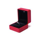 Custom Logo Silk Screen Print Jewelry Package with Rounded Red Leather by